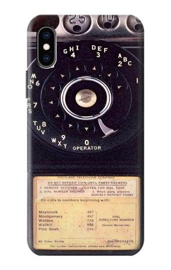 W0086 Payphone Vintage Case Cover Custodia e Flip Case per iPhone X, iPhone XS