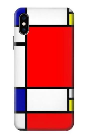 W0157 Composition Red Blue Yellow Case Cover Custodia e Flip Case per iPhone X, iPhone XS