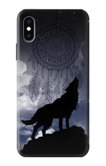 W3011 Dream Catcher Wolf Howling Case Cover Custodia e Flip Case per iPhone X, iPhone XS