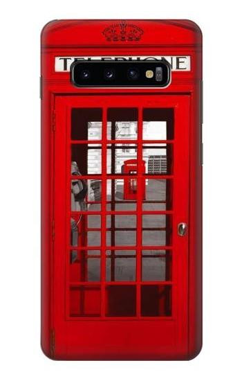 W0058 British Red Telephone Box Case Cover Custodia e Flip Case per Samsung Galaxy S10 Plus