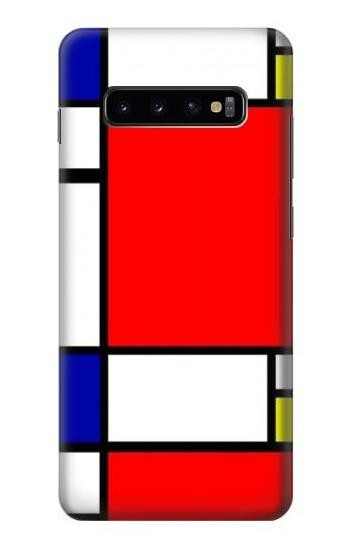 W0157 Composition Red Blue Yellow Case Cover Custodia e Flip Case per Samsung Galaxy S10 Plus