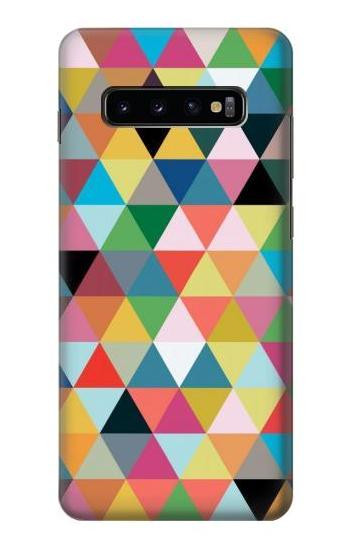 W3049 Triangles Vibrant Colors Case Cover Custodia e Flip Case per Samsung Galaxy S10 Plus