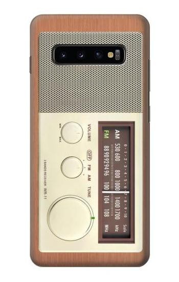 W3165 FM AM Wooden Receiver Graphic Case Cover Custodia e Flip Case per Samsung Galaxy S10 Plus