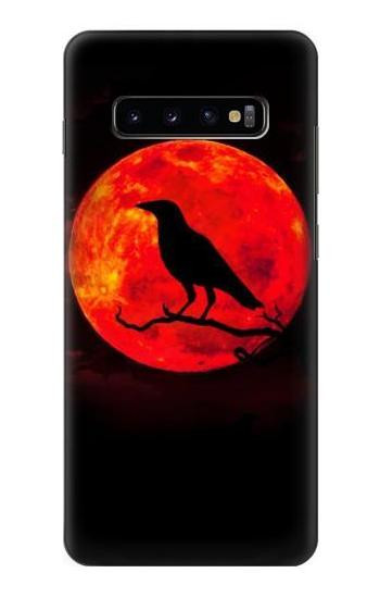 W3328 Crow Red Moon Case Cover Custodia e Flip Case per Samsung Galaxy S10 Plus