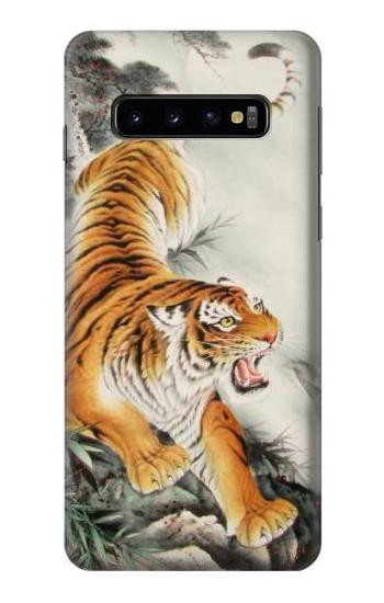 W2751 Chinese Tiger Brush Painting Case Cover Custodia e Flip Case per Samsung Galaxy S10