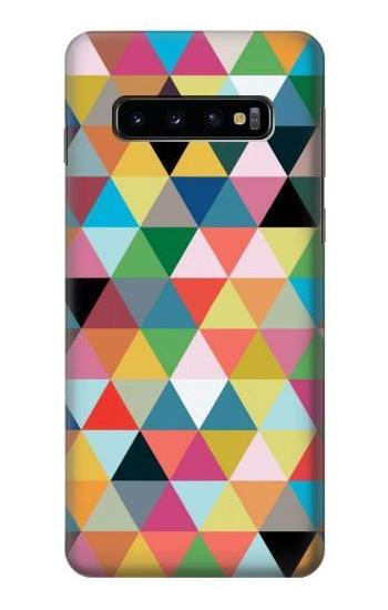 W3049 Triangles Vibrant Colors Case Cover Custodia e Flip Case per Samsung Galaxy S10