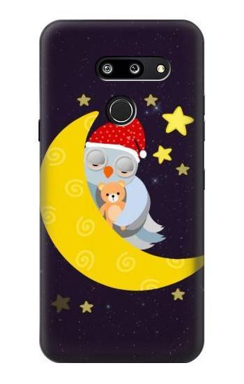 W2849 Cute Sleepy Owl Moon Night Case Cover Custodia e Flip Case per LG G8 ThinQ
