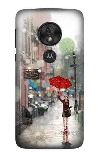 W0108 Girl in The Rain Case Cover Custodia e Flip Case per Motorola Moto G7 Play