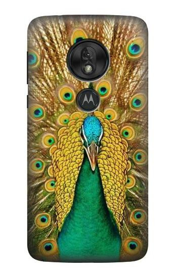 W0513 Peacock Case Cover Custodia e Flip Case per Motorola Moto G7 Play