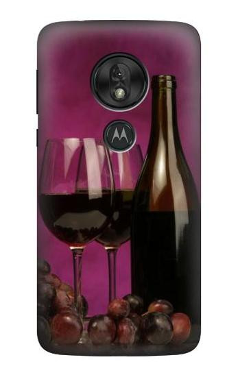 W0910 Red Wine Case Cover Custodia e Flip Case per Motorola Moto G7 Play