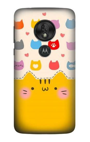 W2442 Cute Cat Cartoon Funny Case Cover Custodia e Flip Case per Motorola Moto G7 Play