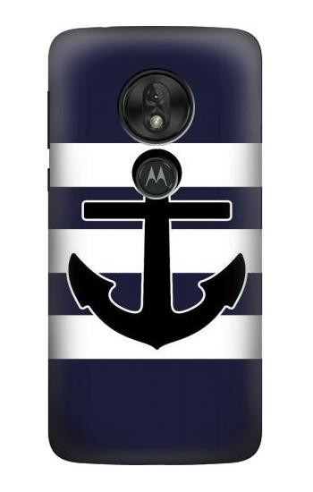 W2758 Anchor Navy Case Cover Custodia e Flip Case per Motorola Moto G7 Play