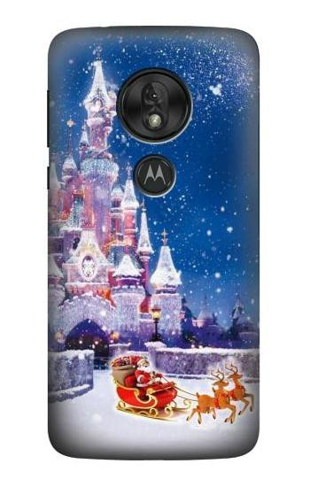 W3282 Santa Xmas Castle Case Cover Custodia e Flip Case per Motorola Moto G7 Play