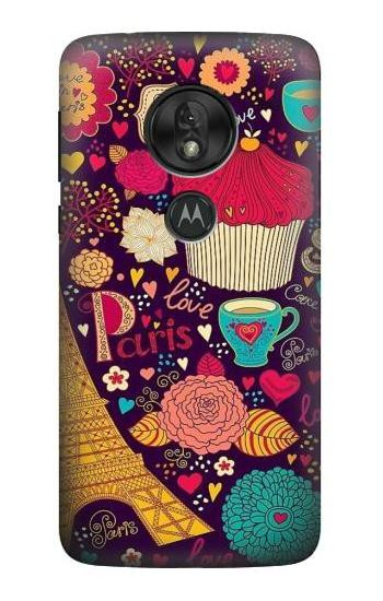 W2353 Paris Cartoon Vintage Pattern Case Cover Custodia e Flip Case per Motorola Moto G7 Power