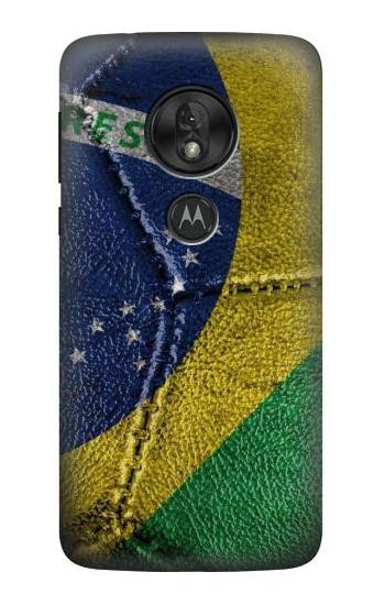 W3297 Brazil Flag Vintage Football Graphic Case Cover Custodia e Flip Case per Motorola Moto G7 Power