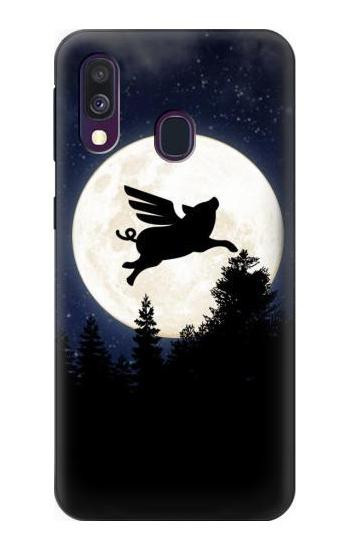 W3289 Flying Pig Full Moon Night Case Cover Custodia e Flip Case per Samsung Galaxy A40