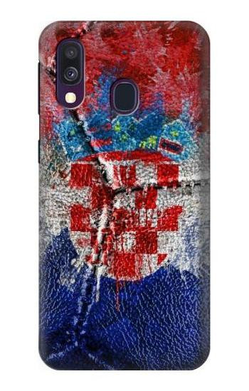 W3313 Croatia Flag Vintage Football Graphic Case Cover Custodia e Flip Case per Samsung Galaxy A40
