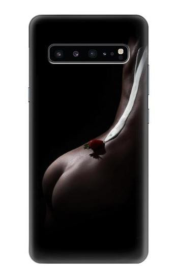W0546 Sexy Cream Strawberry Case Cover Custodia e Flip Case per Samsung Galaxy S10 5G