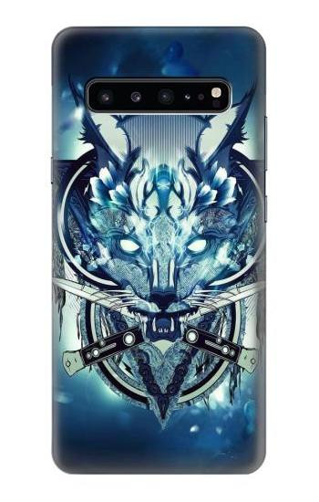 W1135 Wolf with knives Rock Case Cover Custodia e Flip Case per Samsung Galaxy S10 5G