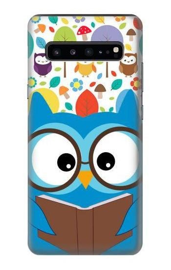 W2521 Cute Nerd Owl Cartoon Case Cover Custodia e Flip Case per Samsung Galaxy S10 5G