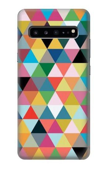 W3049 Triangles Vibrant Colors Case Cover Custodia e Flip Case per Samsung Galaxy S10 5G