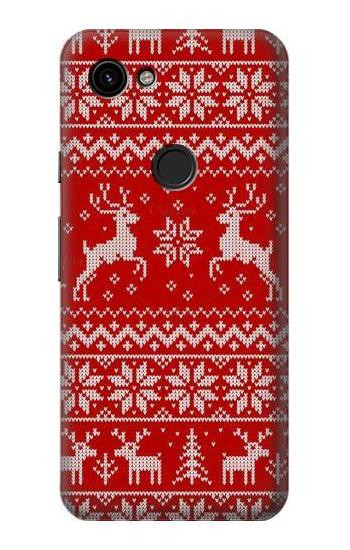 W2835 Christmas Reindeer Knitted Pattern Case Cover Custodia e Flip Case per Google Pixel 3a