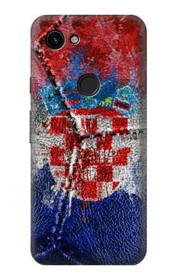 W3313 Croatia Flag Vintage Football Graphic Case Cover Custodia e Flip Case per Google Pixel 3a