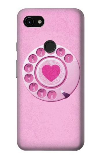 W2847 Pink Retro Rotary Phone Case Cover Custodia e Flip Case per Google Pixel 3a XL