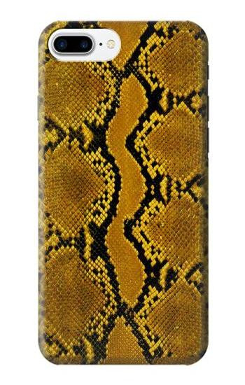 W3365 Yellow Python Skin Graphic Print Case Cover Custodia e Flip Case per iPhone 7 Plus, iPhone 8 Plus