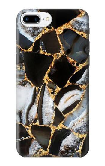 W3419 Gold Marble Graphic Print Case Cover Custodia e Flip Case per iPhone 7 Plus, iPhone 8 Plus