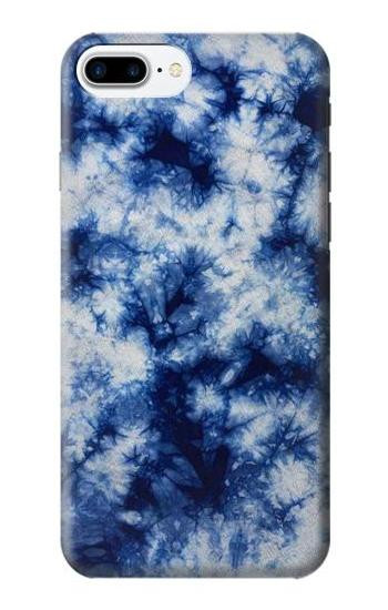 W3439 Fabric Indigo Tie Dye Case Cover Custodia e Flip Case per iPhone 7 Plus, iPhone 8 Plus