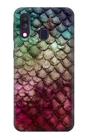 W3539 Mermaid Fish Scale Case Cover Custodia e Flip Case per Samsung Galaxy A40