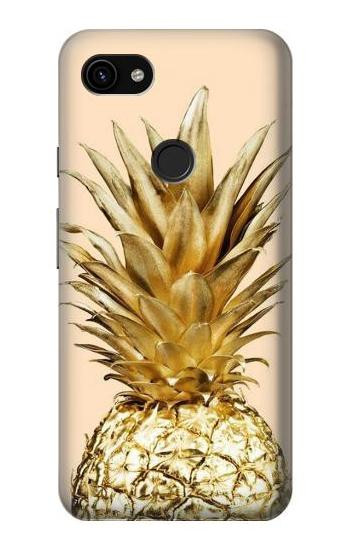 W3490 Gold Pineapple Case Cover Custodia e Flip Case per Google Pixel 3a XL