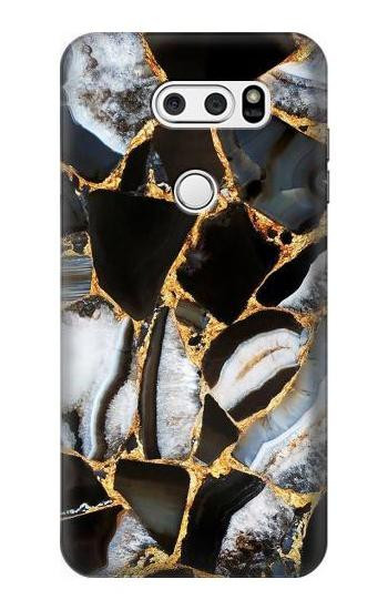 W3419 Gold Marble Graphic Print Case Cover Custodia e Flip Case per LG V30, LG V30 Plus, LG V30S ThinQ, LG V35, LG V35 ThinQ