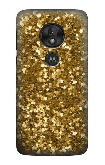 W3388 Gold Glitter Graphic Print Case Cover Custodia e Flip Case per Motorola Moto G7 Play
