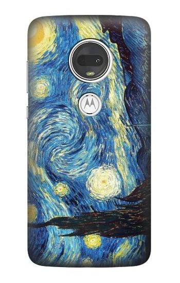 W0213 Van Gogh Starry Nights Case Cover Custodia e Flip Case per Motorola Moto G7, Moto G7 Plus
