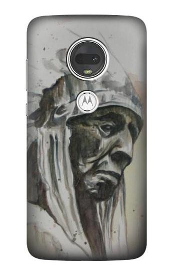 W0792 Indian Chief Case Cover Custodia e Flip Case per Motorola Moto G7, Moto G7 Plus