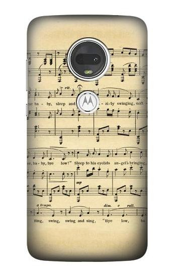W2504 Vintage Music Sheet Case Cover Custodia e Flip Case per Motorola Moto G7, Moto G7 Plus