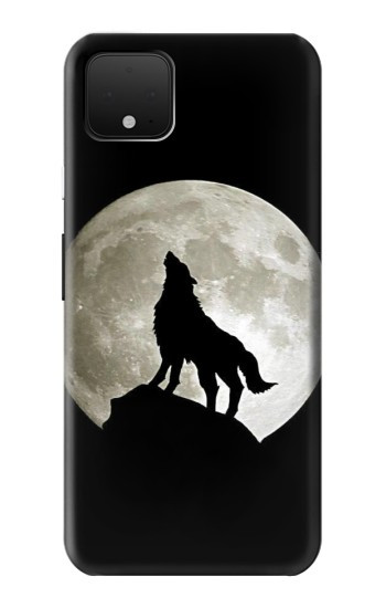 W1981 Wolf Howling at The Moon Case Cover Custodia e Flip Case per Google Pixel 4