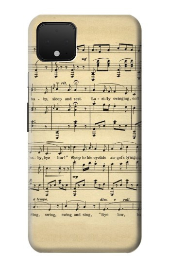 W2504 Vintage Music Sheet Case Cover Custodia e Flip Case per Google Pixel 4