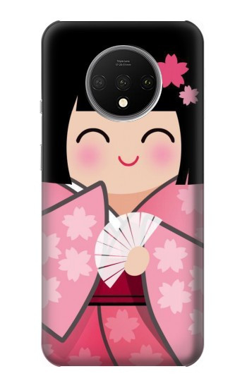 W3042 Japan Girl Hina Doll Kimono Sakura Case Cover Custodia e Flip Case per OnePlus 7T