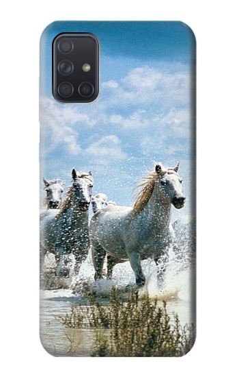 W0250 White Horse 2 Case Cover Custodia e Flip Case per Samsung Galaxy A71