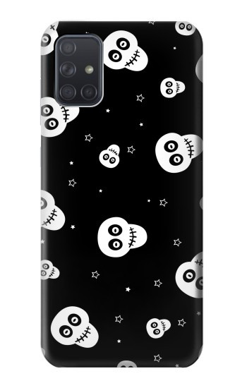 W3261 Smile Skull Halloween Pattern Case Cover Custodia e Flip Case per Samsung Galaxy A71