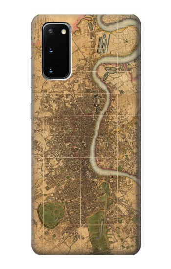 W3230 Vintage Map of London Case Cover Custodia e Flip Case per Samsung Galaxy S20