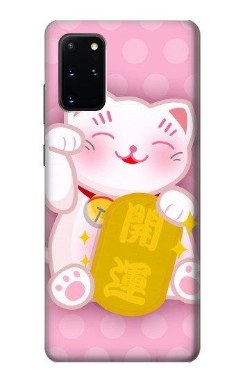 W3025 Pink Maneki Neko Lucky Cat Case Cover Custodia e Flip Case per Samsung Galaxy S20 Plus, Galaxy S20+