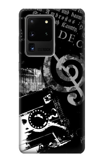 W3197 Music Cassette Note Case Cover Custodia e Flip Case per Samsung Galaxy S20 Ultra