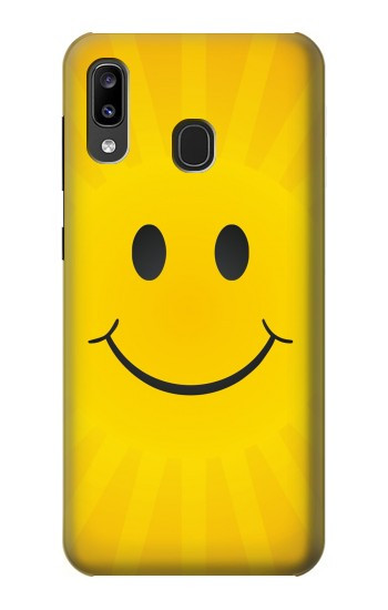 W1146 Yellow Sun Smile Case Cover Custodia e Flip Case per Samsung Galaxy A20, Galaxy A30