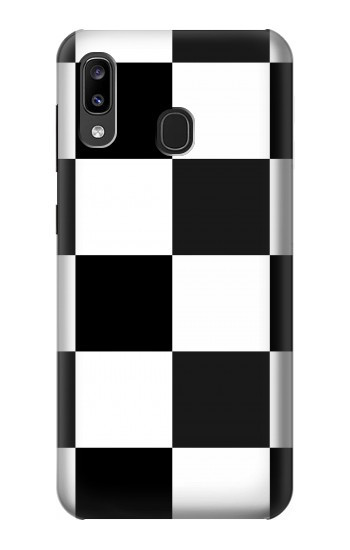 W2492 Black and White Check Case Cover Custodia e Flip Case per Samsung Galaxy A20, Galaxy A30