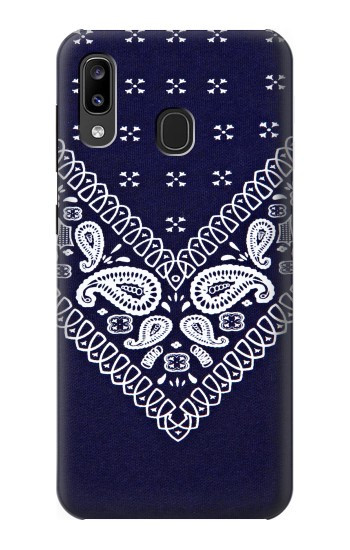 W3357 Navy Blue Bandana Pattern Case Cover Custodia e Flip Case per Samsung Galaxy A20, Galaxy A30
