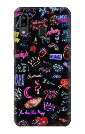 W3433 Vintage Neon Graphic Case Cover Custodia e Flip Case per Samsung Galaxy A20, Galaxy A30